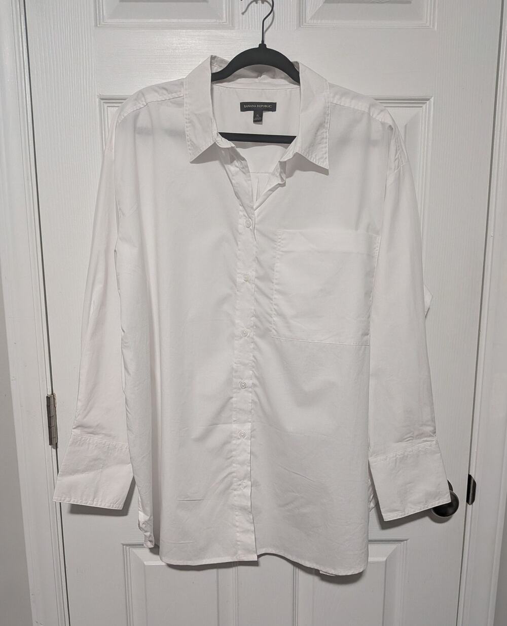 Banana Republic The Oversized Shirt in Cotton Poplin White Size XL Tunic